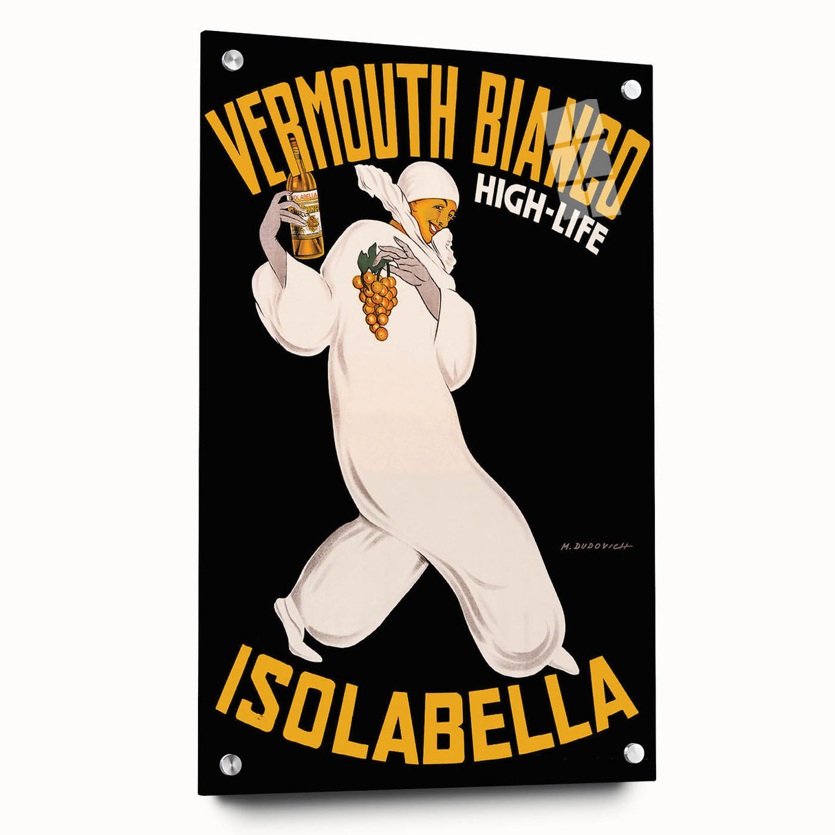 Vintage Vermouth Bianco Advertising Poster - Retro Italian Wall Art