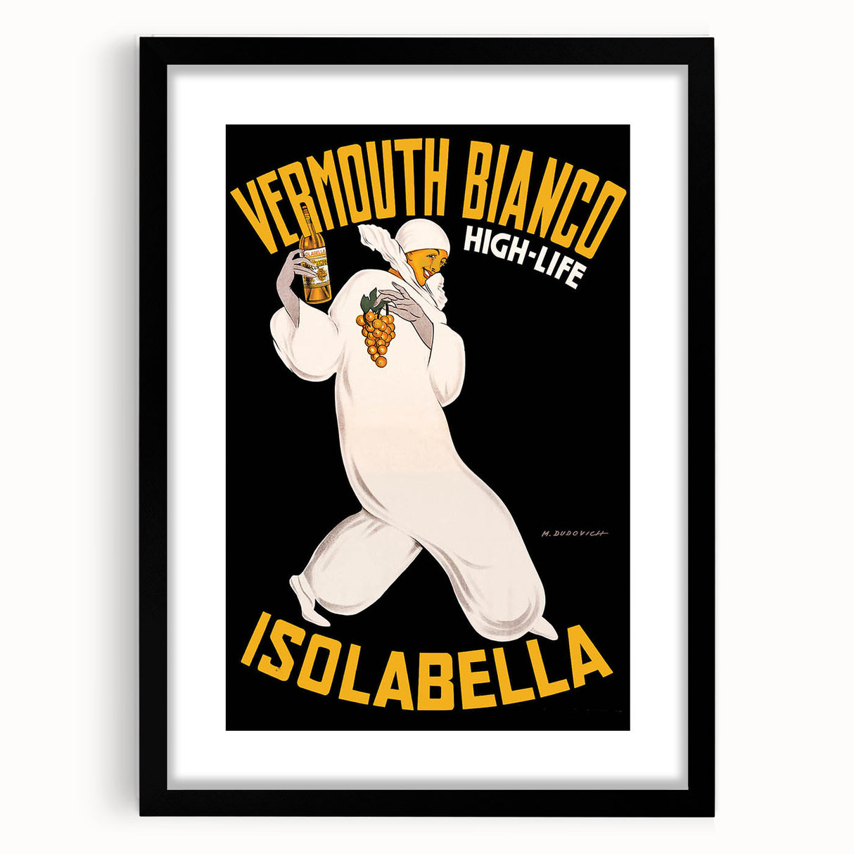 Vintage Vermouth Bianco Advertising Poster - Retro Italian Wall Art