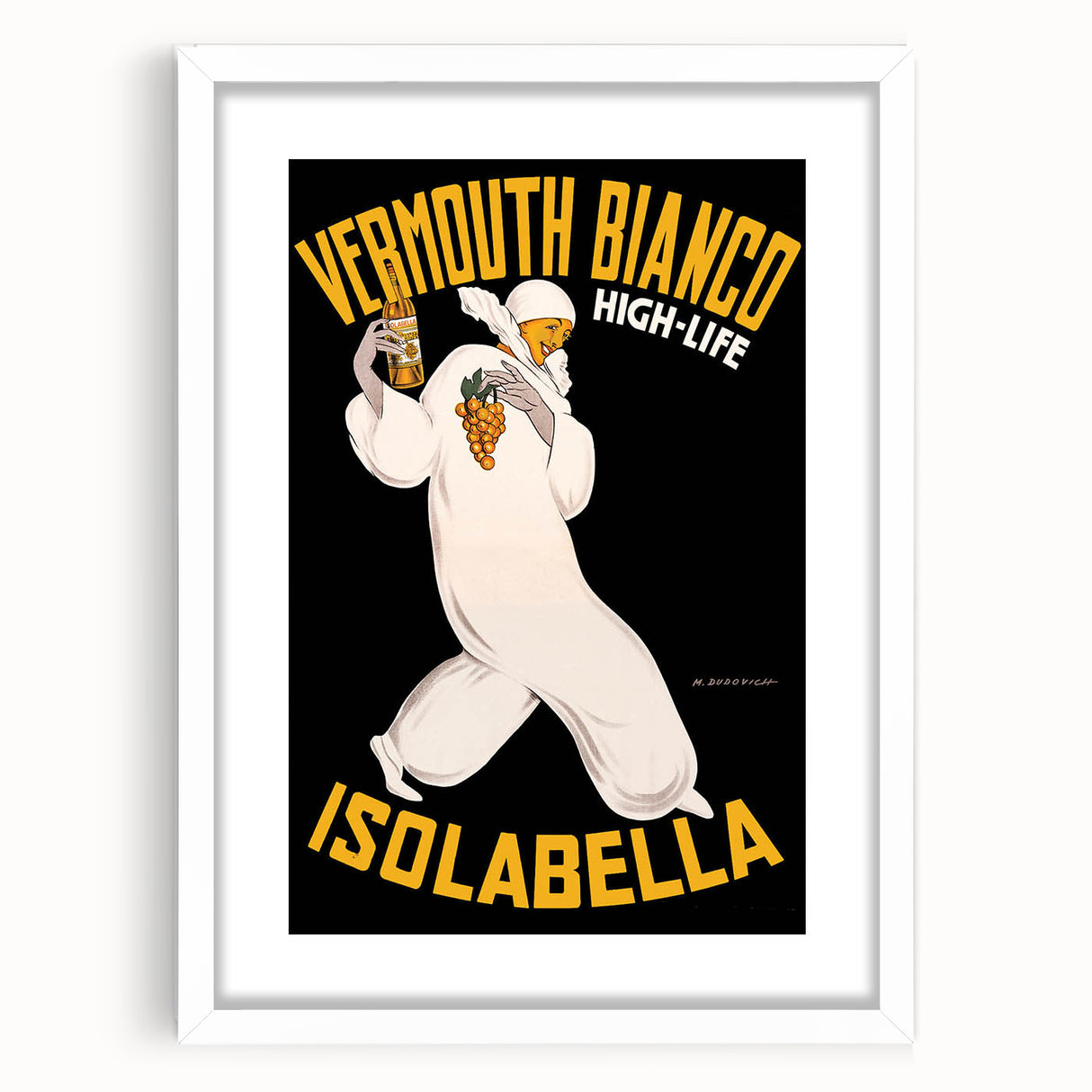 Vintage Vermouth Bianco Advertising Poster - Retro Italian Wall Art