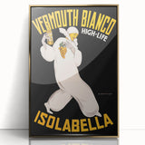 Vintage Vermouth Bianco Advertising Poster - Retro Italian Wall Art