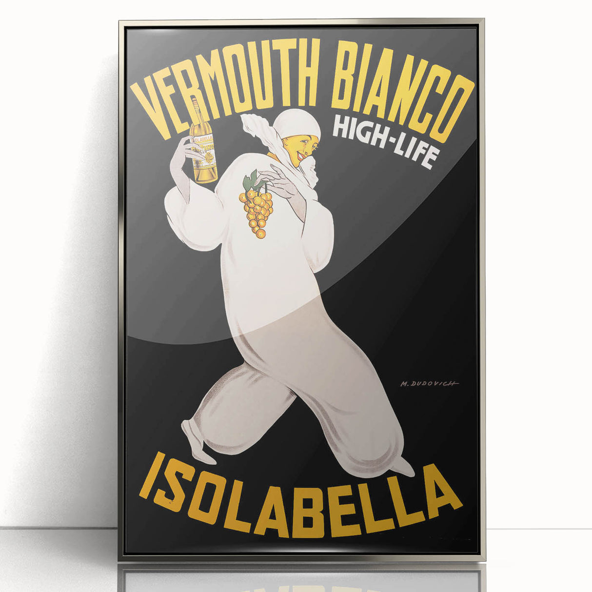 Vintage Vermouth Bianco Advertising Poster - Retro Italian Wall Art