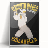 Vintage Vermouth Bianco Advertising Poster - Retro Italian Wall Art
