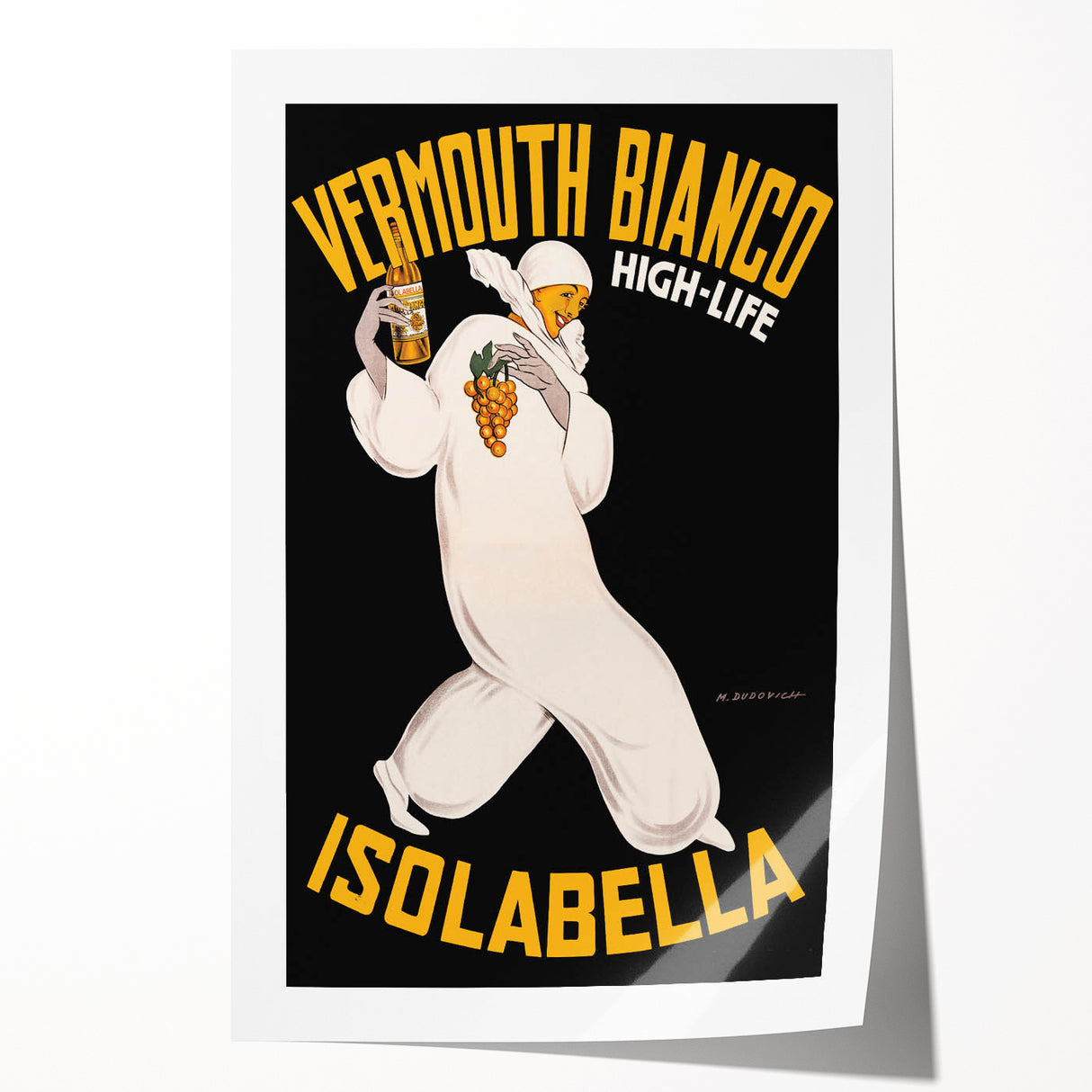 Vintage Vermouth Bianco Advertising Poster - Retro Italian Wall Art