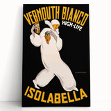 Vintage Vermouth Bianco Advertising Poster - Retro Italian Wall Art
