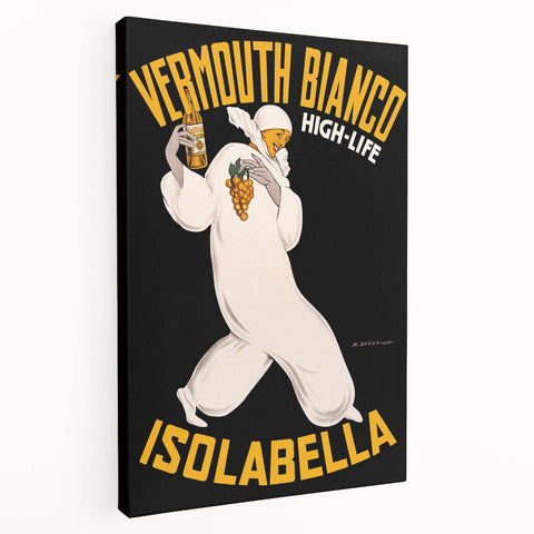 Vintage Vermouth Bianco Advertising Poster - Retro Italian Wall Art