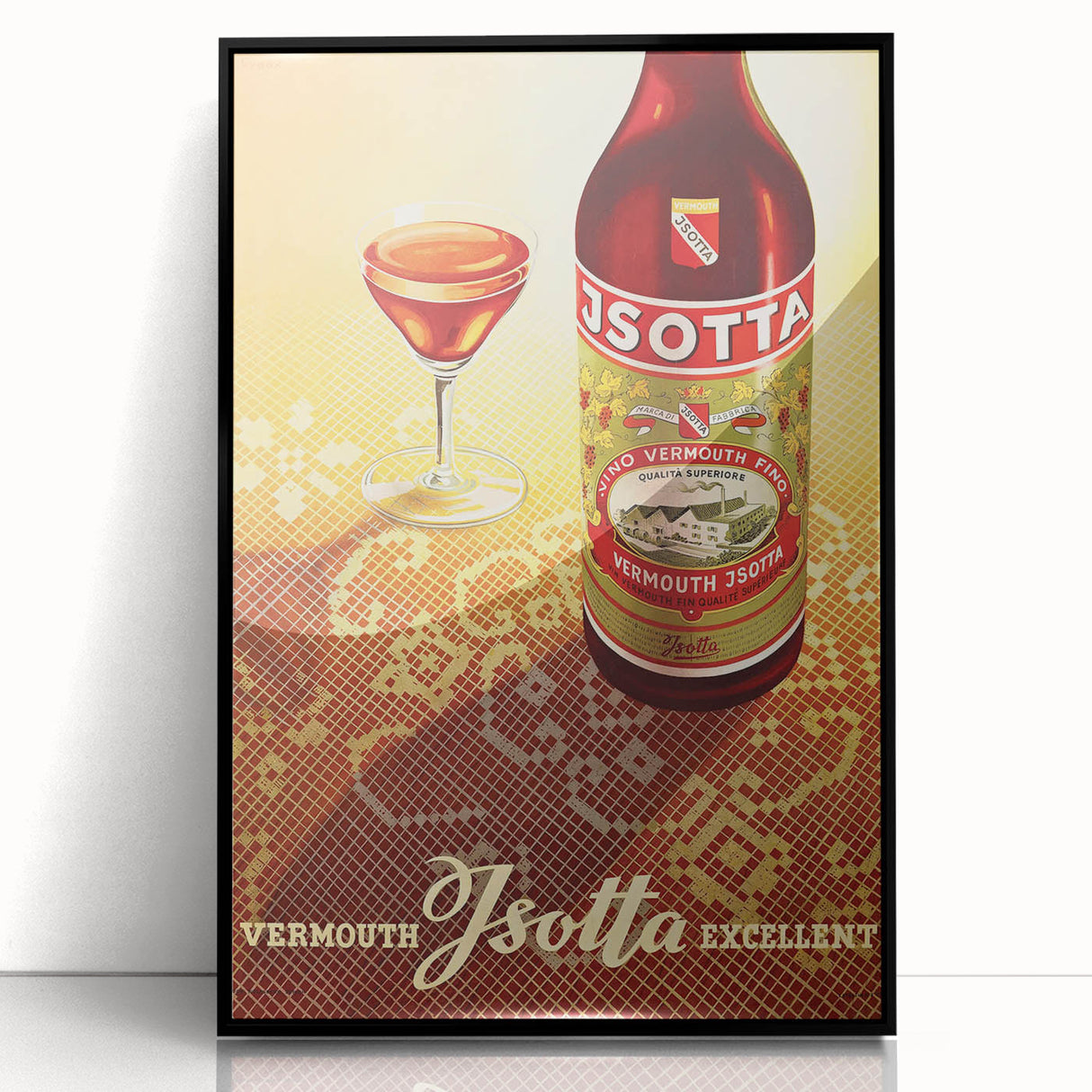 Vintage Jsotta Vermouth Advertising Poster - Retro Italian Wall Art