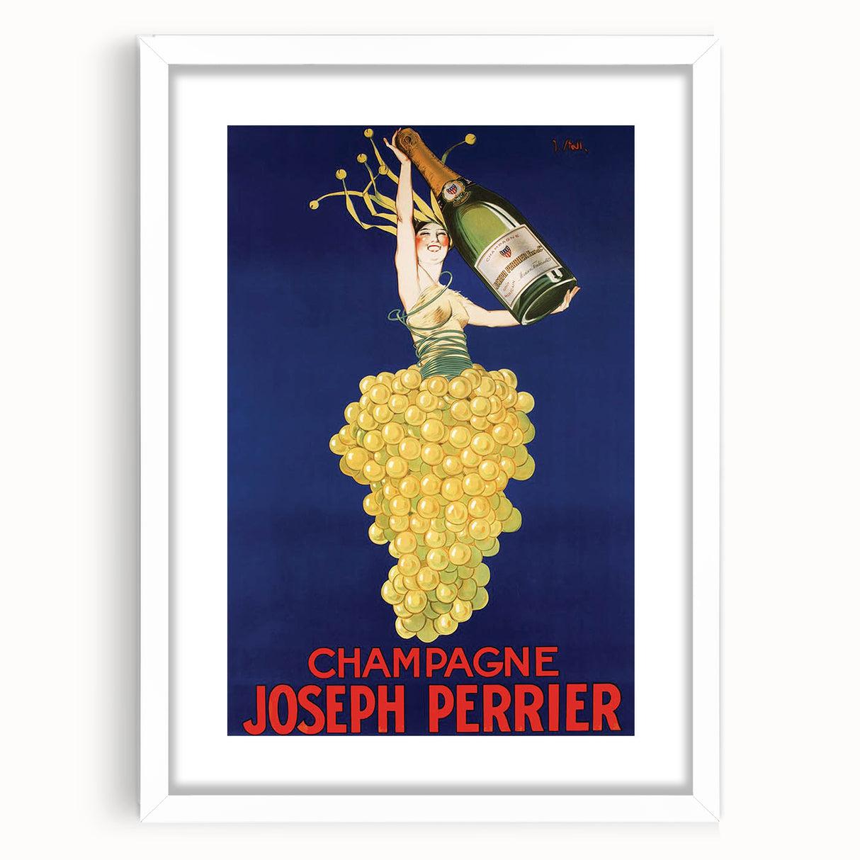 Vintage Joseph Perrier Champagne Advertising Poster - Retro Wall Art