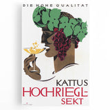 Vintage Kattus Hochriegl Sekt Advertising Poster - Retro Wall Art