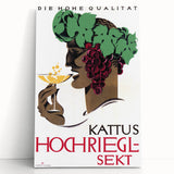 Vintage Kattus Hochriegl Sekt Advertising Poster - Retro Wall Art