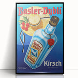 Vintage Basler-Dybli Kirsch Advertising Poster - Retro Wall Art