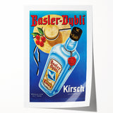 Vintage Basler-Dybli Kirsch Advertising Poster - Retro Wall Art