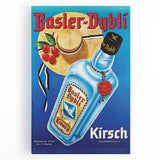 Vintage Basler-Dybli Kirsch Advertising Poster - Retro Wall Art