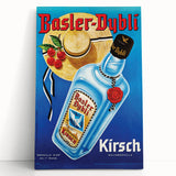 Vintage Basler-Dybli Kirsch Advertising Poster - Retro Wall Art