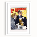 Vintage La Meuse Beer Advertising Poster - Retro French Wall Art