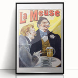 Vintage La Meuse Beer Advertising Poster - Retro French Wall Art