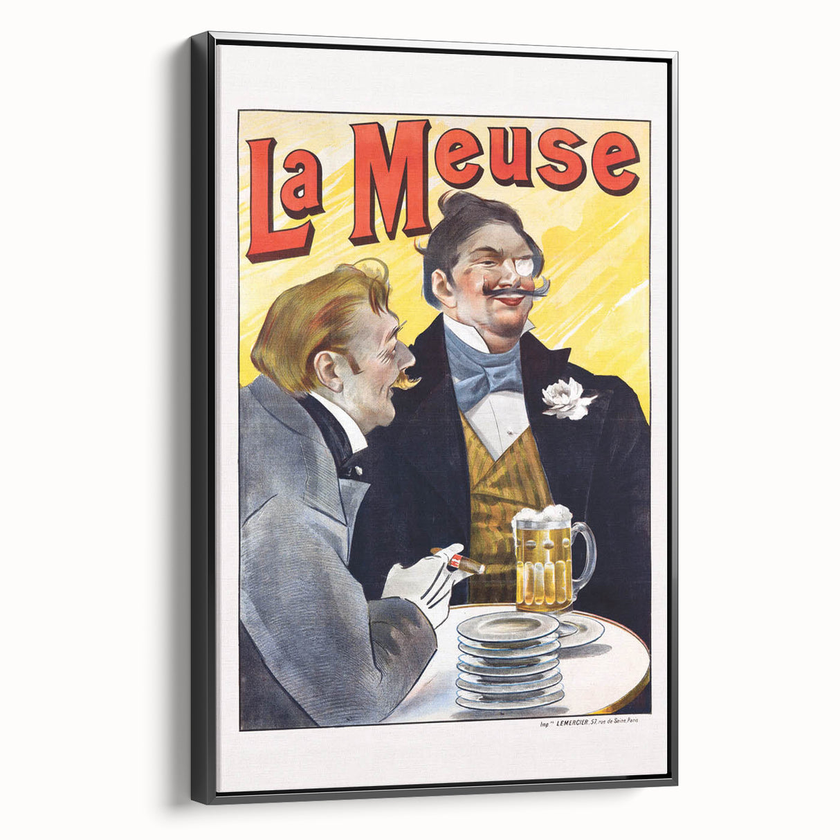 Vintage La Meuse Beer Advertising Poster - Retro French Wall Art