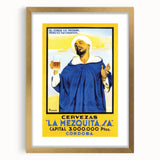 Vintage La Mezquita Beer Advertising Poster - Retro Spanish Art