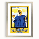 Vintage La Mezquita Beer Advertising Poster - Retro Spanish Art