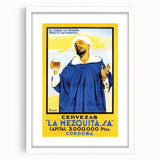 Vintage La Mezquita Beer Advertising Poster - Retro Spanish Art