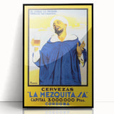 Vintage La Mezquita Beer Advertising Poster - Retro Spanish Art