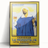 Vintage La Mezquita Beer Advertising Poster - Retro Spanish Art