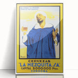 Vintage La Mezquita Beer Advertising Poster - Retro Spanish Art