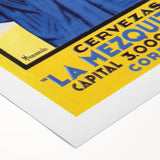 Vintage La Mezquita Beer Advertising Poster - Retro Spanish Art