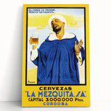 Vintage La Mezquita Beer Advertising Poster - Retro Spanish Art