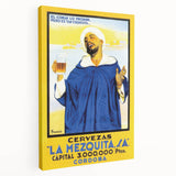 Vintage La Mezquita Beer Advertising Poster - Retro Spanish Art