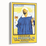 Vintage La Mezquita Beer Advertising Poster - Retro Spanish Art