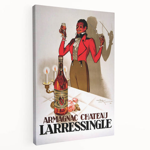 Vintage Armagnac Chateau Larressingle Advertising Poster - Retro Art