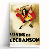 Vintage Advertising Poster: Les Vins de L'Échanson Retro Wall Art
