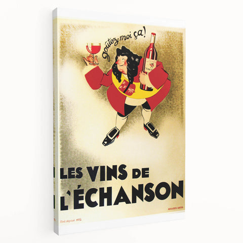 Vintage Advertising Poster: Les Vins de L'Échanson Retro Wall Art