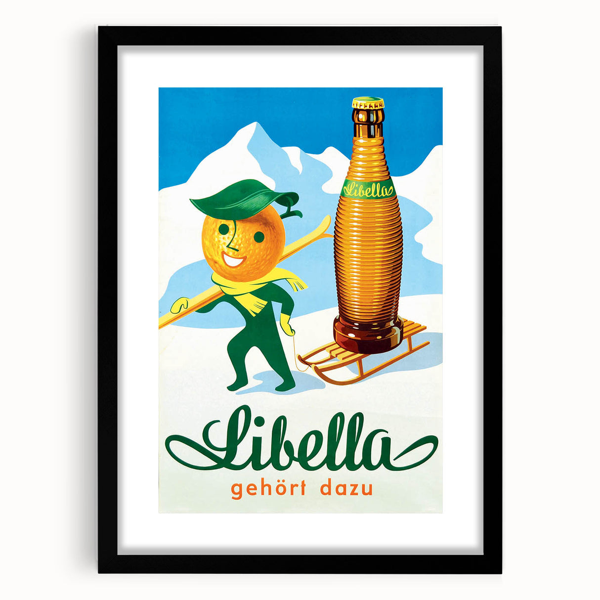 Vintage Libella Poster: Retro Orange Soda Advertising Wall Art