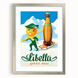 Vintage Libella Poster: Retro Orange Soda Advertising Wall Art