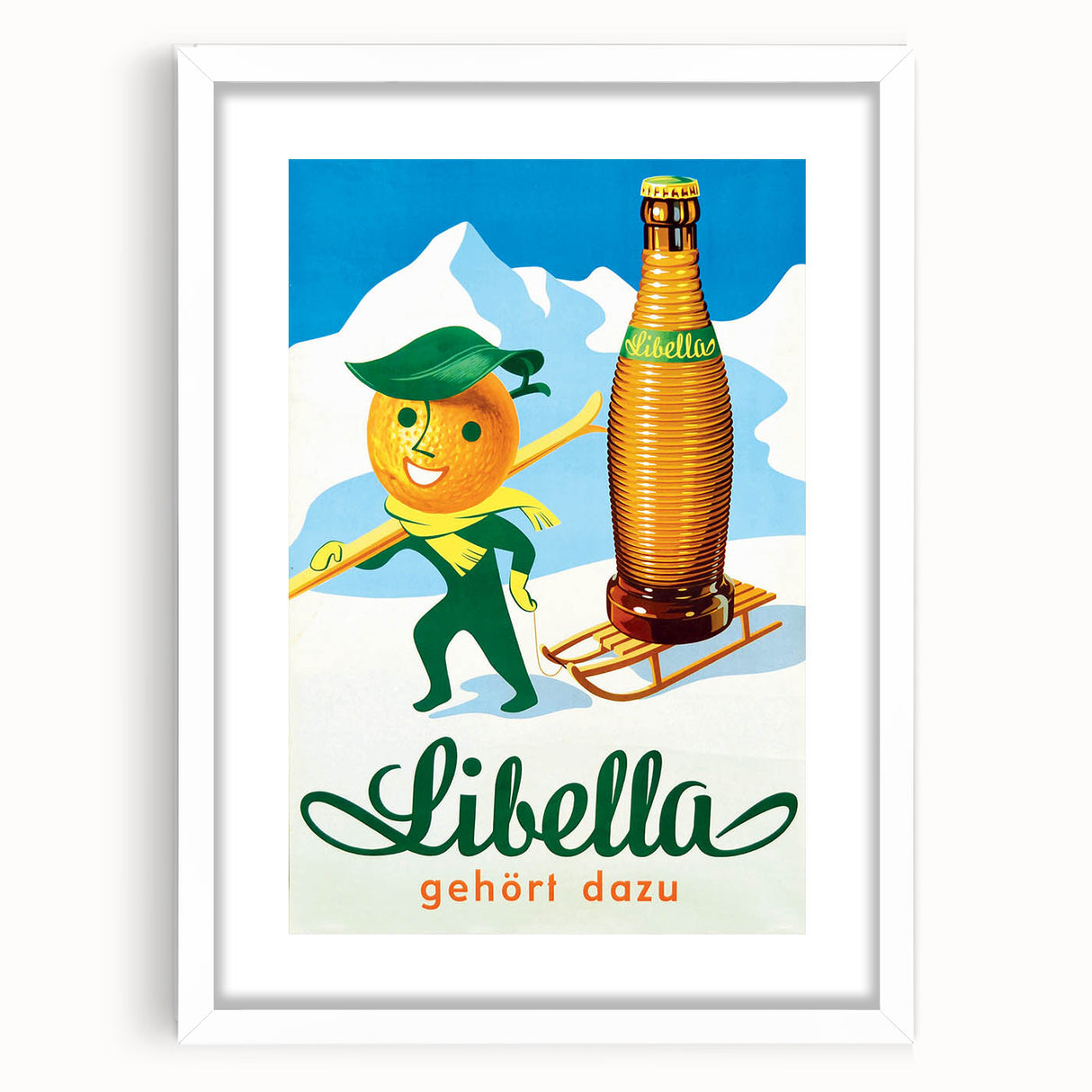 Vintage Libella Poster: Retro Orange Soda Advertising Wall Art