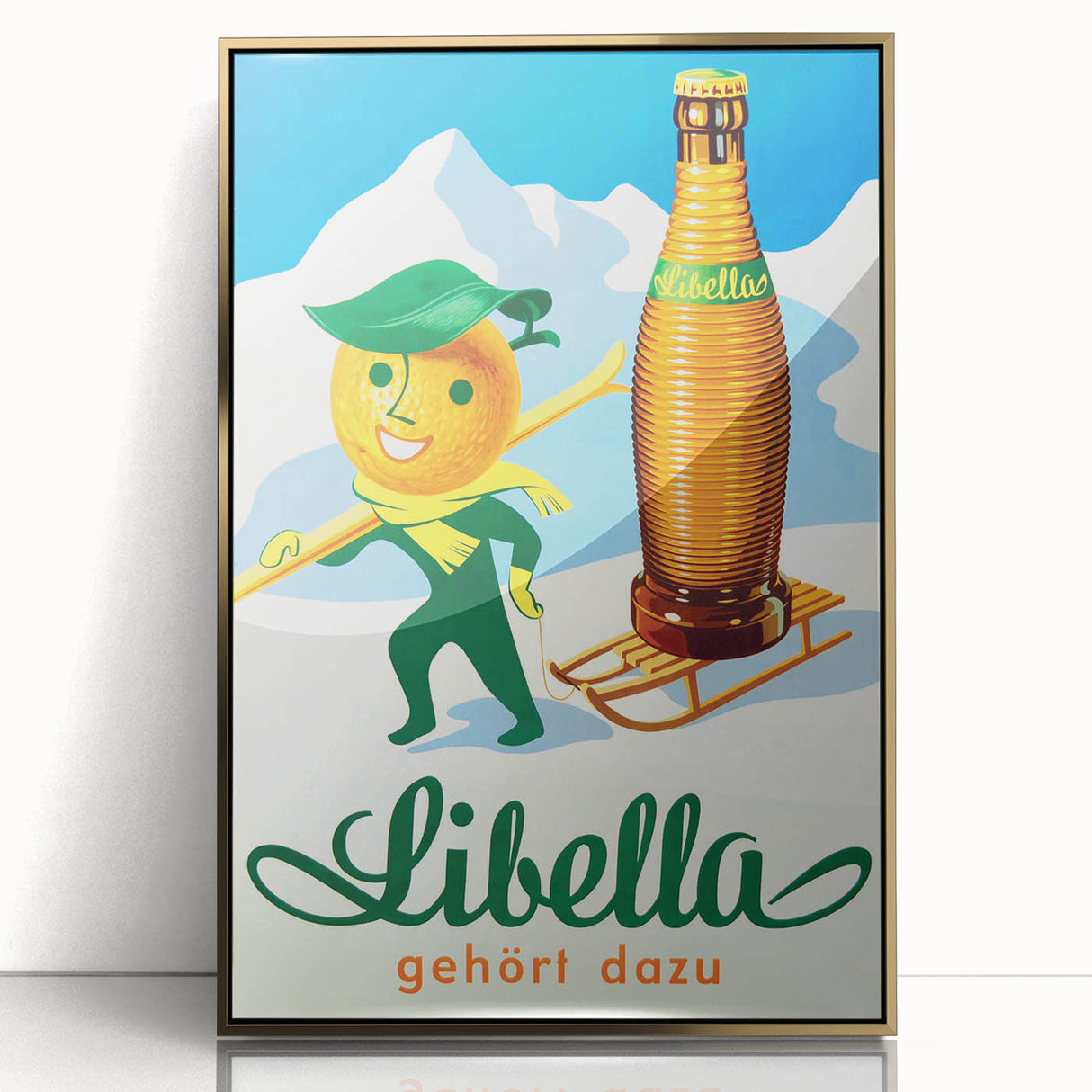 Vintage Libella Poster: Retro Orange Soda Advertising Wall Art