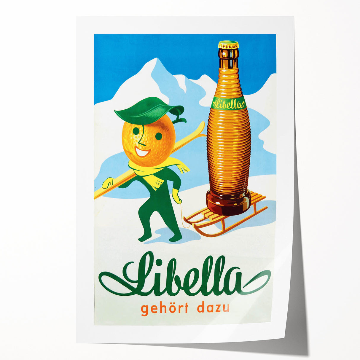 Vintage Libella Poster: Retro Orange Soda Advertising Wall Art