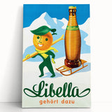 Vintage Libella Poster: Retro Orange Soda Advertising Wall Art