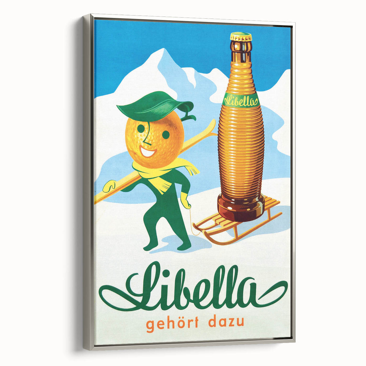 Vintage Libella Poster: Retro Orange Soda Advertising Wall Art
