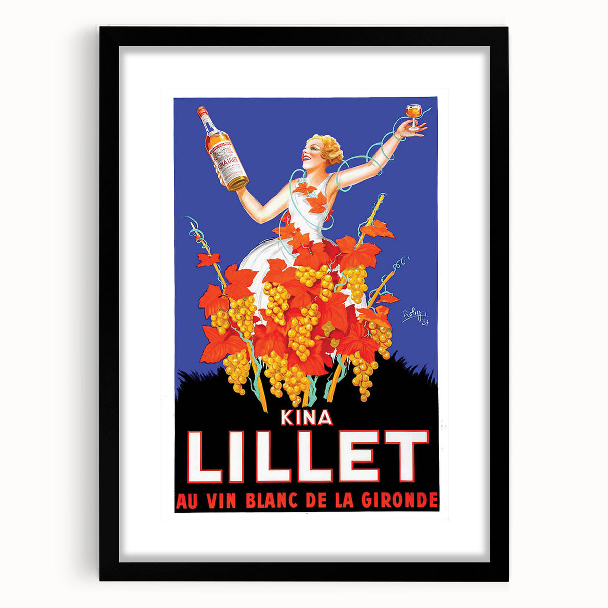 Vintage Lillet Poster: Retro Wine Advertising Wall Art for Your Home