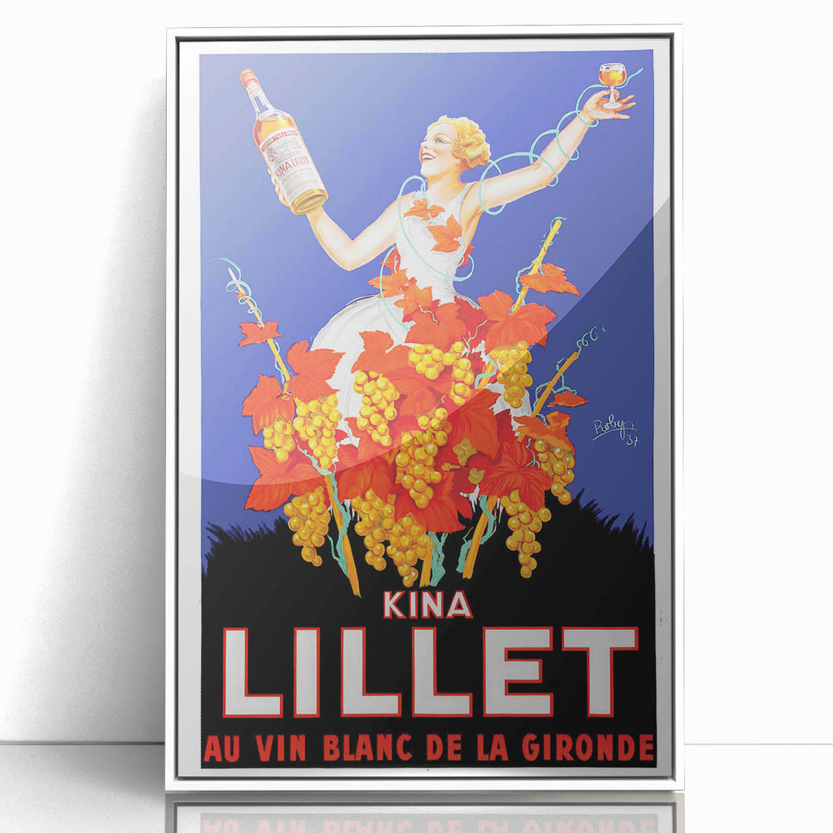 Vintage Lillet Poster: Retro Wine Advertising Wall Art for Your Home