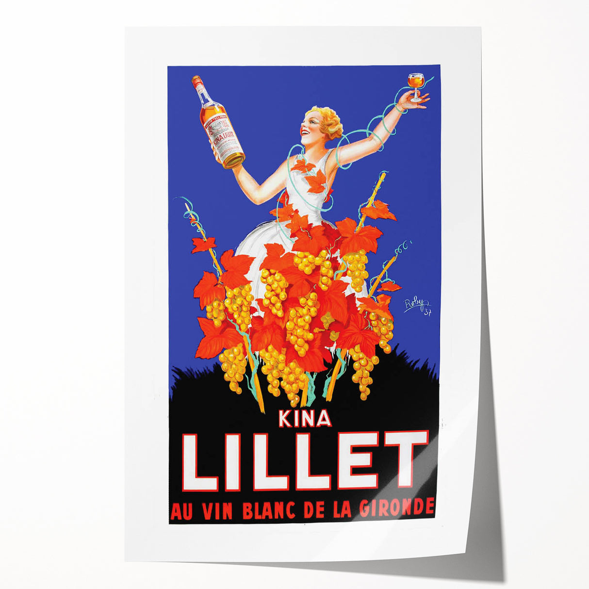 Vintage Lillet Poster: Retro Wine Advertising Wall Art for Your Home