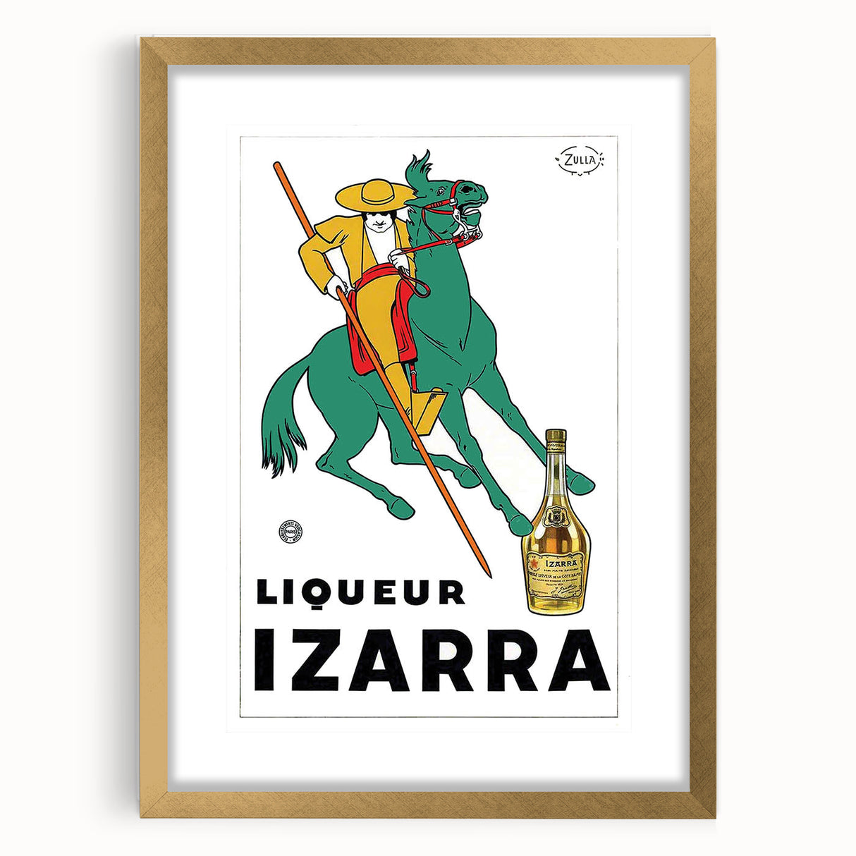 Vintage Izarra Poster: Retro Liqueur Advertising Wall Art