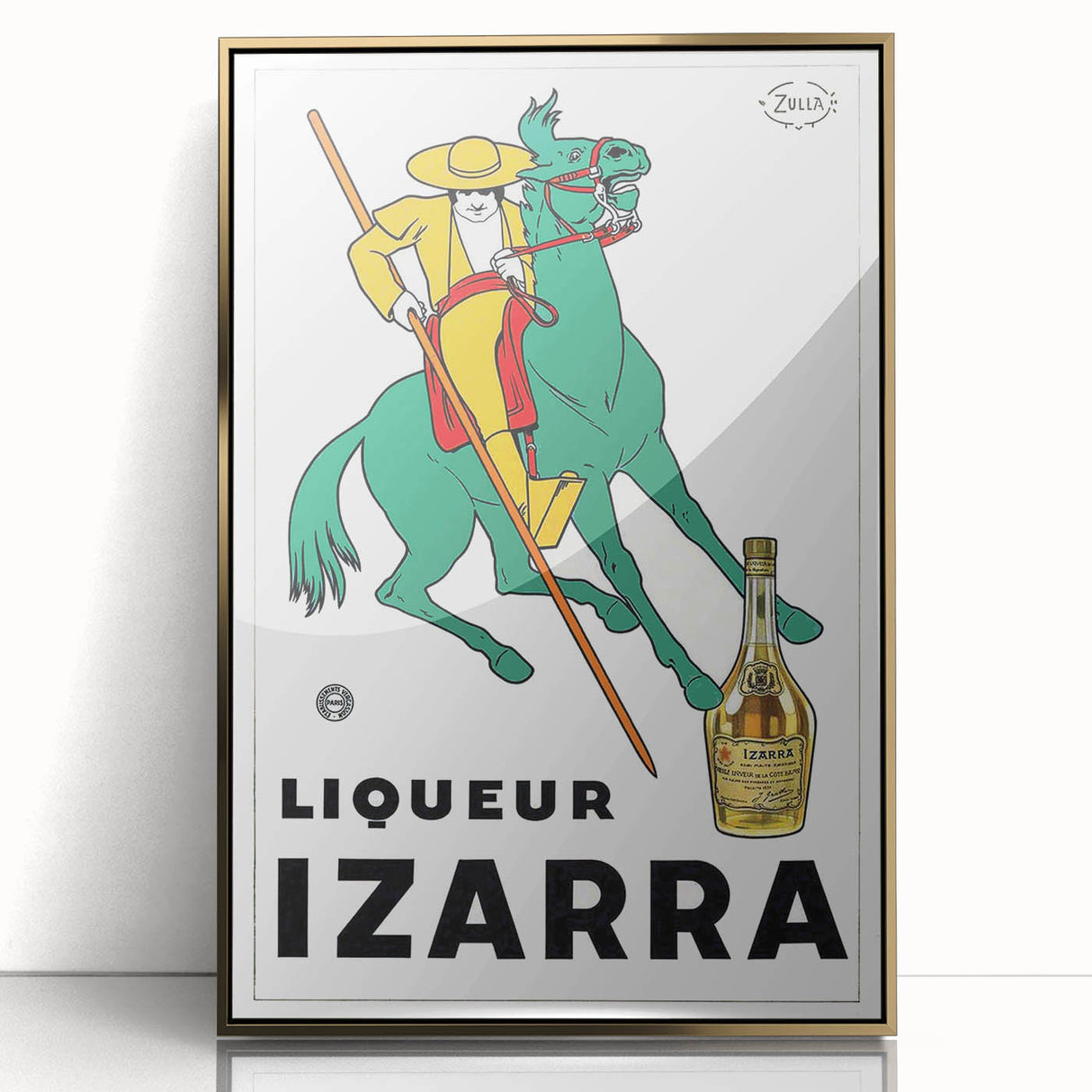 Vintage Izarra Poster: Retro Liqueur Advertising Wall Art