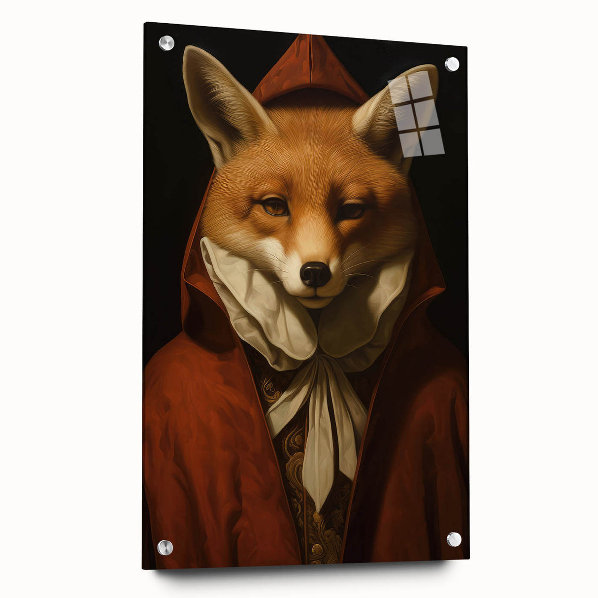 Vintage Animal Art: Fox in Cloak – Retro Animal Illustration