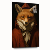 Vintage Animal Art: Fox in Cloak – Retro Animal Illustration