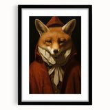 Vintage Animal Art: Fox in Cloak – Retro Animal Illustration