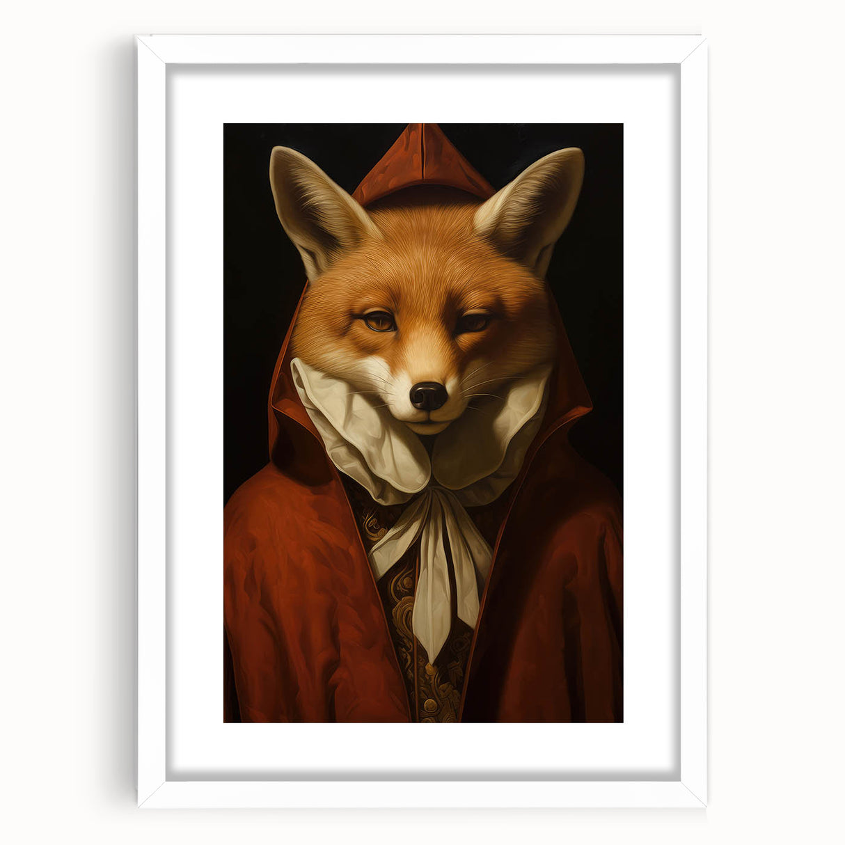 Vintage Animal Art: Fox in Cloak – Retro Animal Illustration