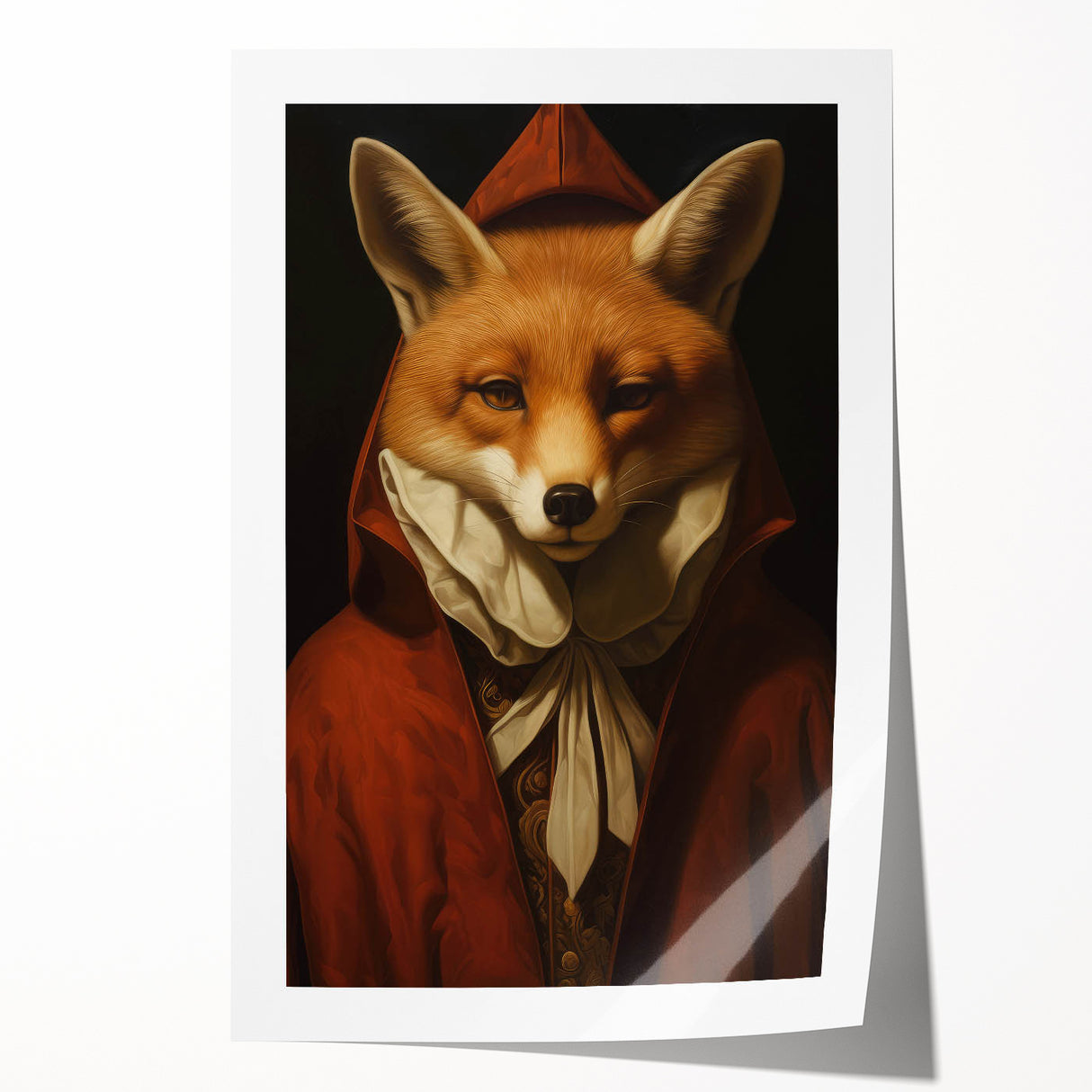 Vintage Animal Art: Fox in Cloak – Retro Animal Illustration